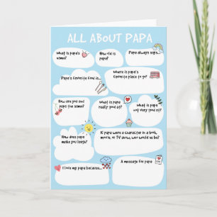 PAPA Vaderdag Questionnaire Kaart, vul de Kaart