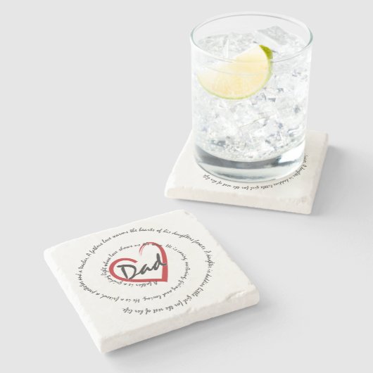 Papa - vaderdag stenen onderzetter (Zijkant)