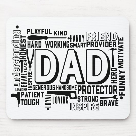 Papa Vaderdag Vader Verjaardag Papa Dada Popa Muismat (Voorkant)