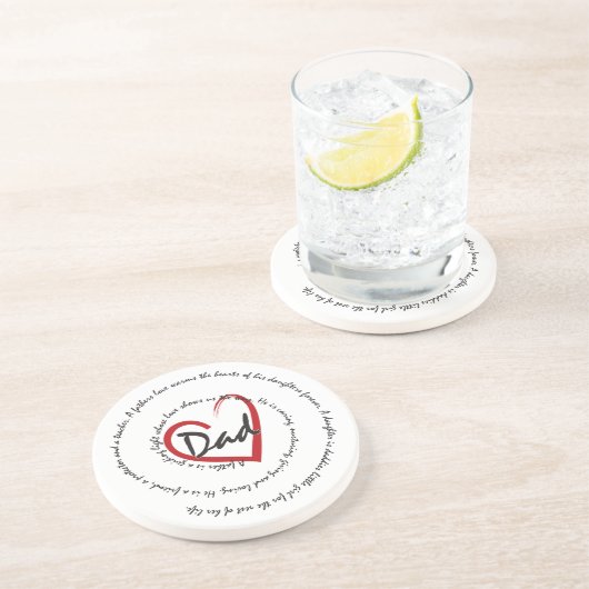 Papa - vaderdag zandsteen onderzetter (Zijkant)