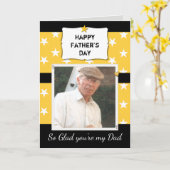 Papa Vaderdag zwart en geel foto begroeting Kaart (Gele Bloem)