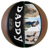 Papa vaders familie 3 Foto Collage Black Keepslag Basketbal (Verticaal)