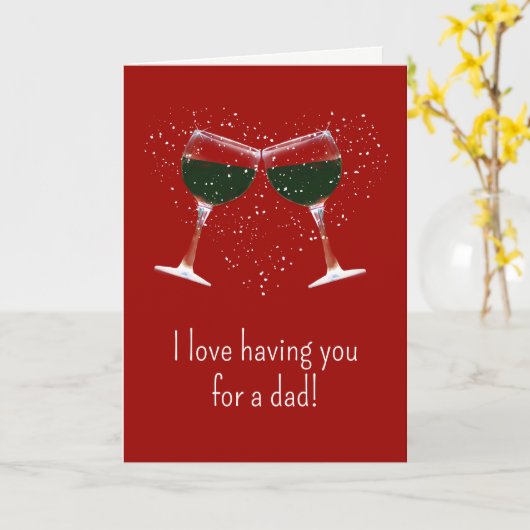 Papa Valentijnsdag Humor met wijn Kaart (Gele Bloem)