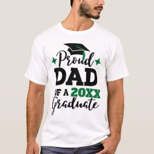 Papa van 2022 afstuderen zwarte groene pet tassel t-shirt