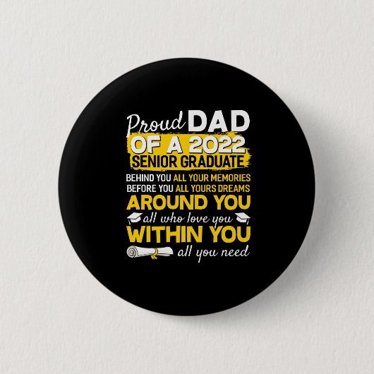 Papa van 2022 senior Afstuderen senior 22 Ronde Button 5,7 Cm (Voorkant)