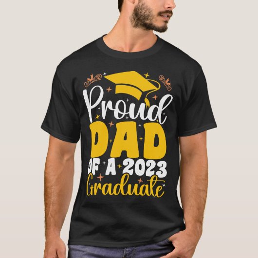 Papa van 2023 Afstuderen grappig Afstuderen T-shirt (Voorkant)