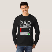 Papa van 2 dochters lagedrukmodus Vaderdag 1 T-shirt (Voorkant volledig)