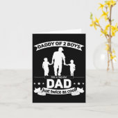 Papa van 2 jongens Vaderdag Vader van Twee Zonen  Kaart (Gele Bloem)