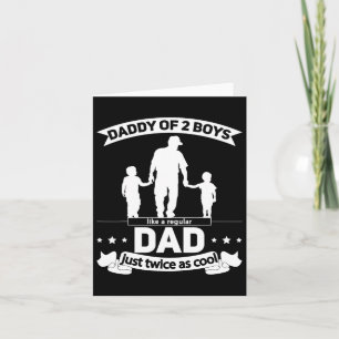 Papa van 2 jongens Vaderdag Vader van Twee Zonen Kaart