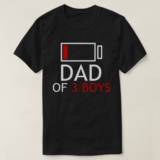 Papa van 3 jongens Vaderdag cadeau T-shirt (Design voorkant)