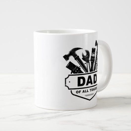 Papa van alle beroepen -  Mannen Handyman Tools   Grote Koffiekop (Voorkant rechts)