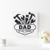 Papa van alle beroepen -  Mannen Handyman Tools Vierkante Klok (Huis)