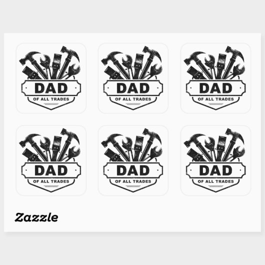 Papa van alle beroepen - Mannen Handyman Tools Vierkante Sticker (Vel)