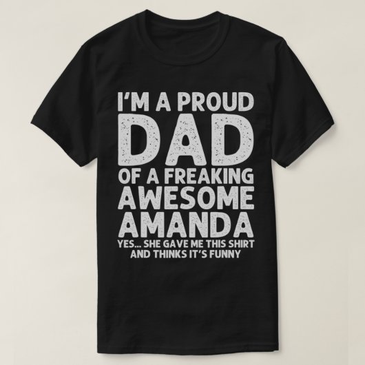 Papa van AMANDA Gift Vaderdag Funny gepersonalisee T-shirt (Design voorkant)