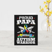 Papa van autisme warrior Awareness Ribbon F Kaart (Gele Bloem)