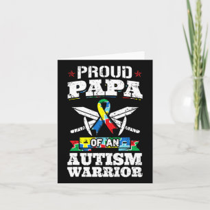 Papa van autisme warrior Awareness Ribbon F Kaart
