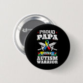 Papa van autisme warrior Awareness Ribbon F Ronde Button 5,7 Cm (Voorkant /achterkant)