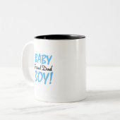 Papa van Baby Boy Tshirts en Gifts Tweekleurige Koffiemok (Voorkant links)