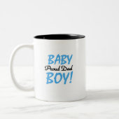 Papa van Baby Boy Tshirts en Gifts Tweekleurige Koffiemok (Links)