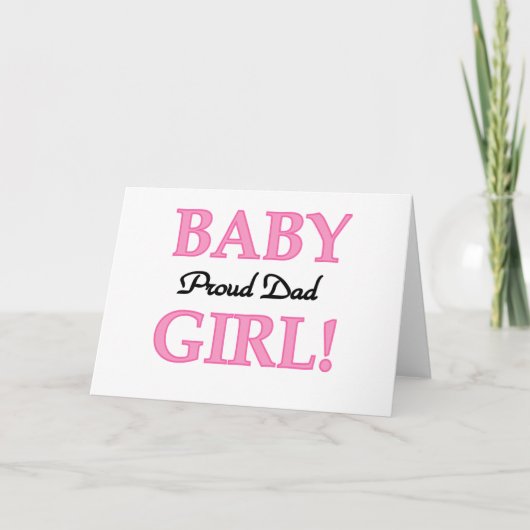 Papa van baby Girl-overhemden en -cadeaus Kaart (Voorkant)