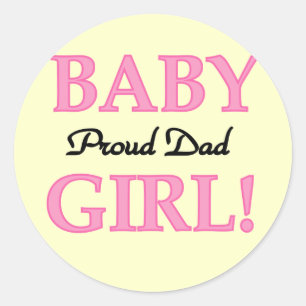 Papa van baby Girl-overhemden en -cadeaus Ronde Sticker