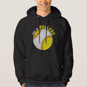 Papa van Ballers honkbal familie ontwerp Hoodie