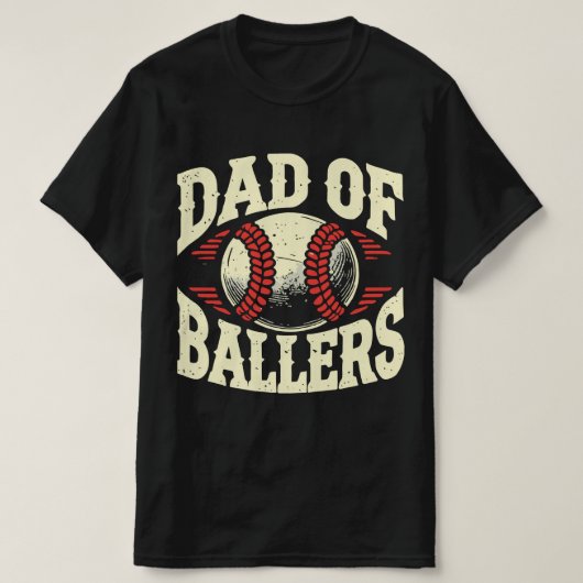 Papa van Ballers honkbal T-shirt (Design voorkant)