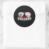 Papa van Ballers Honkbal Voetbal Vaders Dag Ronde Sticker (Tas)