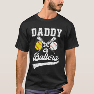 Papa van ballers softbal honkbalspelers vader s t-shirt