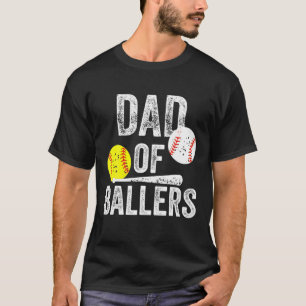 Papa van Ballers T Grappige Baseball Softball Gift T-shirt