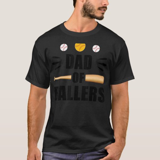 Papa van balletbal en softbal t-shirt (Voorkant)