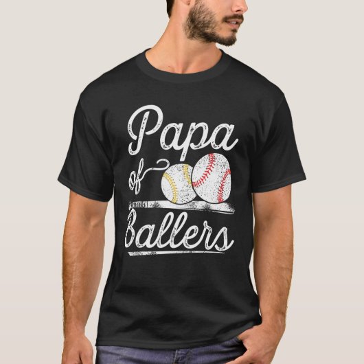 Papa van balletjes, grappige honkbal, cadeau van t-shirt (Voorkant)