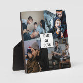 Papa van Boys Vaderdag Custom 4 Foto Collage Fotoplaat (Voorkant)