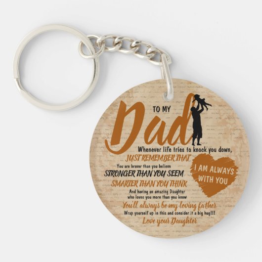 Papa van Daughter Father Day Gift Sleutelhanger (Voorkant)