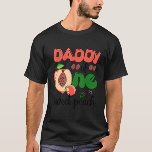 Papa van de 1-zoete peach-familie t-shirt (Voorkant)