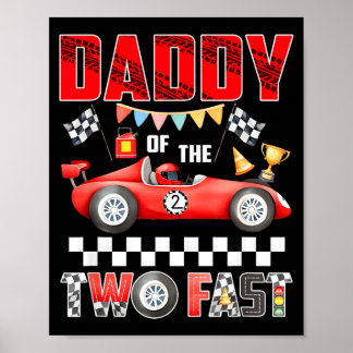 Papa van de 2e verjaardag Racende 2e verjaardag Jo Poster