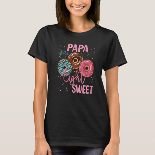 Papa van de achtste Donut Birthday Party T T-shirt (Voorkant)