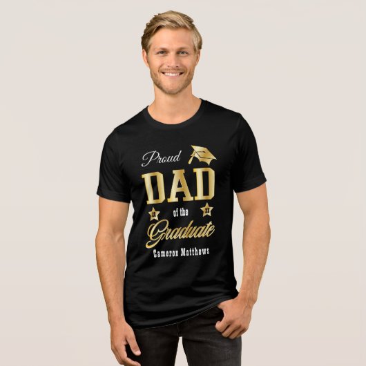 Papa van de Afstuderen naam Afstuderen Tri-Blend Shirt (Voorkant volledig)