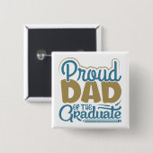 Papa van de Afstuderen Vierkante Button 5,1 Cm (Voorkant /achterkant)