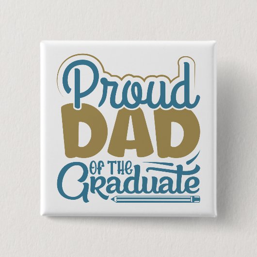 Papa van de Afstuderen Vierkante Button 5,1 Cm (Voorkant)