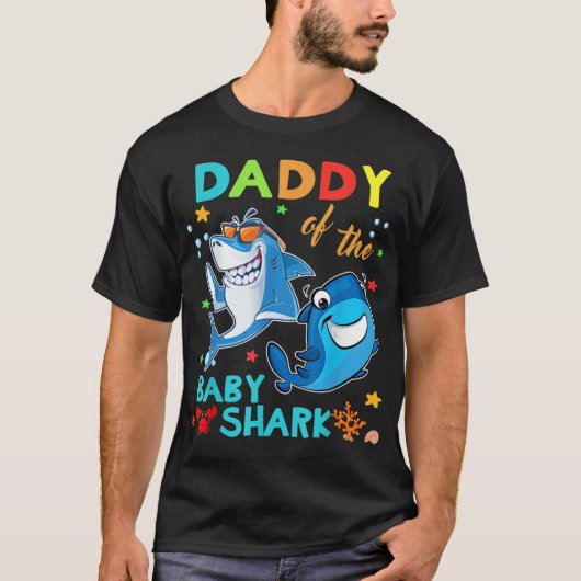 Papa van de Baby Shark Birthday papa Shark Essen T-shirt (Voorkant)