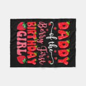 Papa van de bes eerste verjaardag meisje aardbei  fleece deken (Voorkant (Horizontaal))
