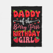 Papa van de bes eerste verjaardag meisje aardbei  fleece deken (Voorkant)