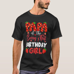 Papa van de bes eerste verjaardag van meisje Straw T-shirt
