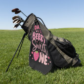 Papa van de bes Sweet One Aardbei Verjaardag Golfhanddoek (Groen)
