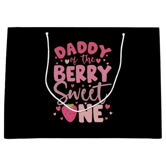 Papa van de bes Sweet One Aardbei Verjaardag Groot Cadeauzakje (Voorkant)