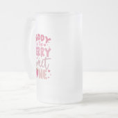 Papa van de bes Sweet One Aardbei Verjaardag Matglas Bierpul (Voorkant links)