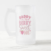Papa van de bes Sweet One Aardbei Verjaardag Matglas Bierpul (Links)