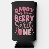 Papa van de bes Sweet One Aardbei Verjaardag Seltzer Blikjeskoeler (Voorkant)