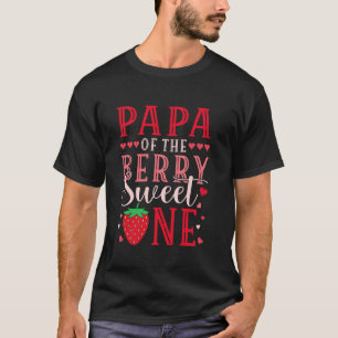 Papa van de bes zoete één aardbei 1e verjaardag t-shirt